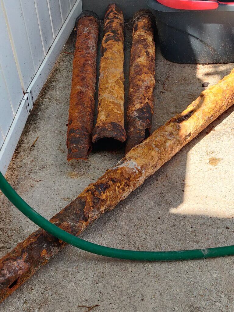 Old Cast Iron Sewer Line Remove From Customer's House