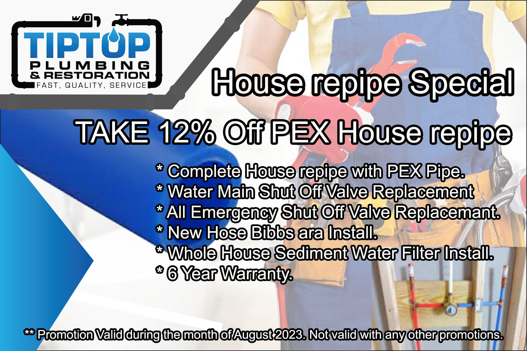 residential plumbing Tip Top Plumbing & Restoration