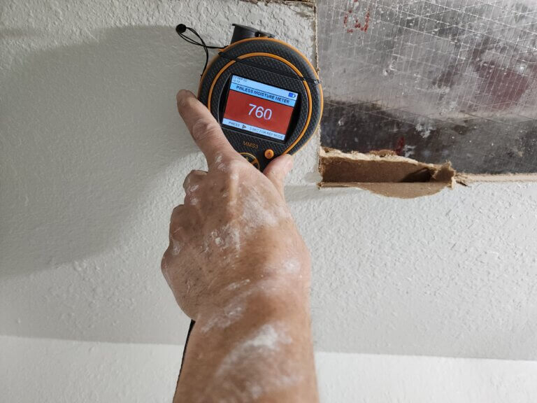 Moisture Test Perform on Ceiling