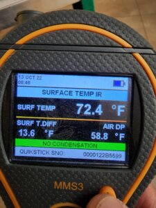 Moisture Meter Reading Surface Temperature