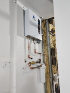 Tankless Water Heater Installation with Sediment Pre-Filter.