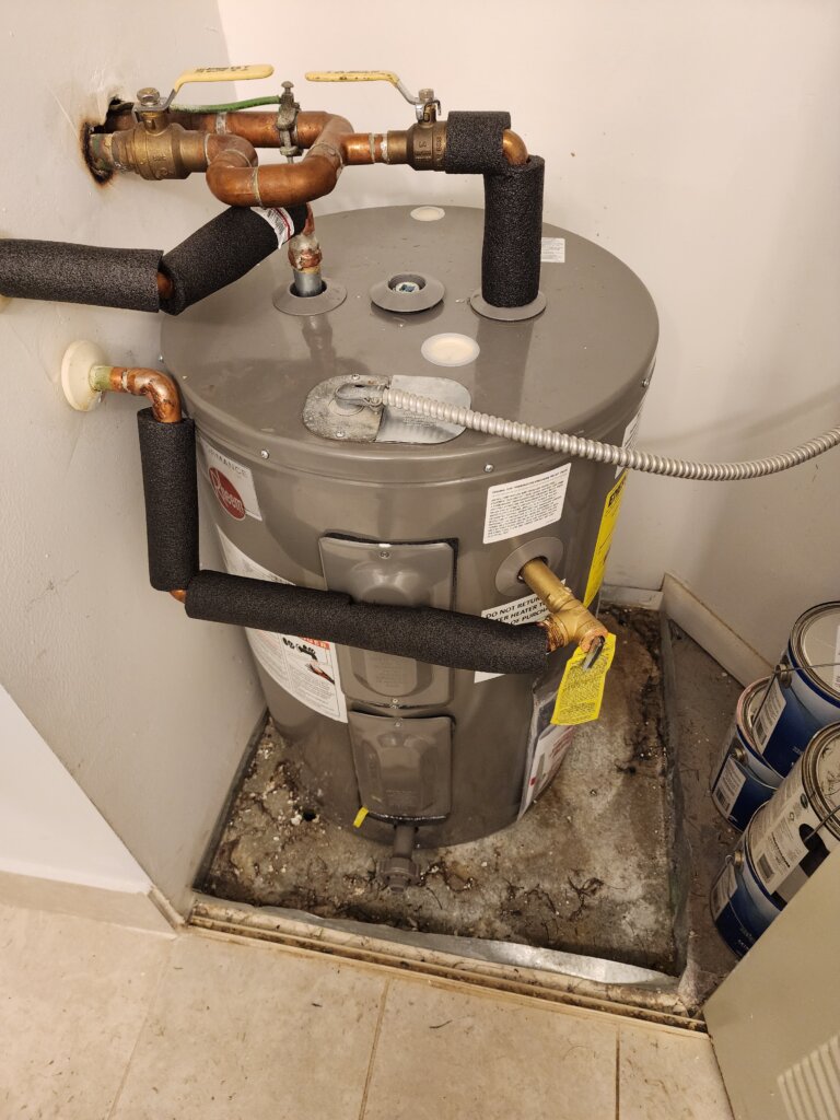 Electric Water Heater Installation in Closet