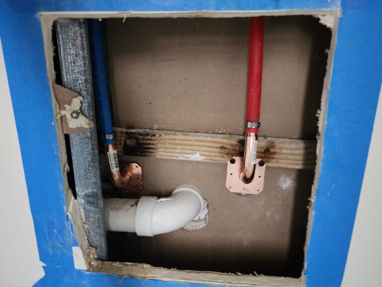 New PEX Pipe Line Running To Bathroom Sink