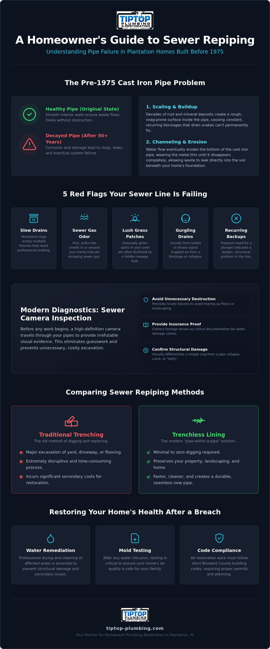 Sewer Repiping in Plantation, FL: The Complete Homeowner’s Guide to Permanent Solutions