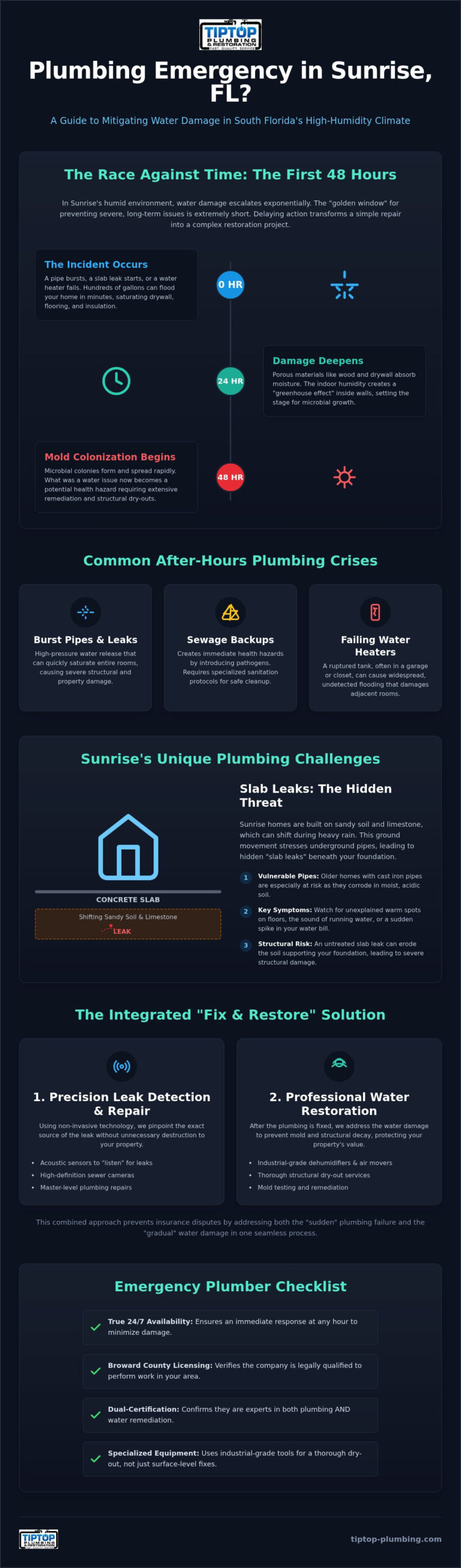 24/7 Plumbing Service in Sunrise, FL: Emergency Repairs & Restoration