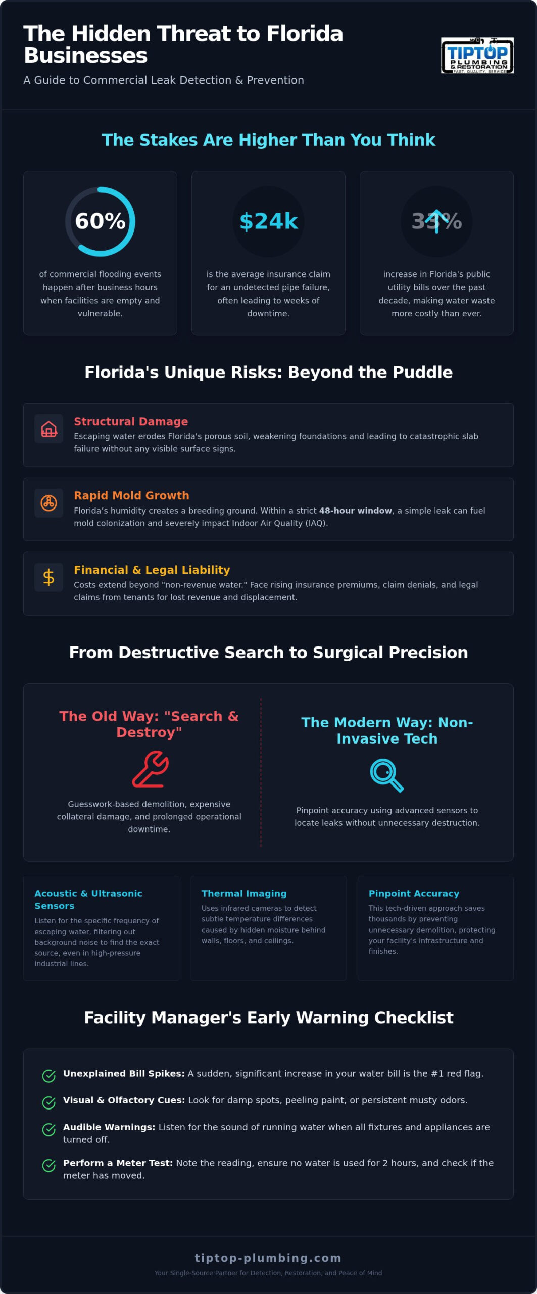 Commercial Leak Detection in Florida: The 2026 Guide to Protecting Business Assets