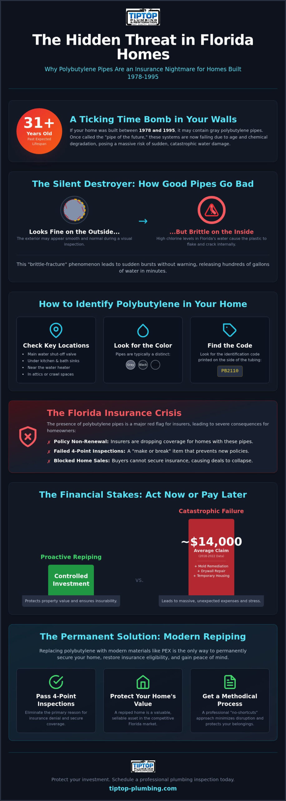 Polybutylene Pipe Replacement Florida: A Homeowner’s Guide to Repiping & Insurance