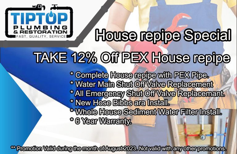 Take 12% OFF House Repipe