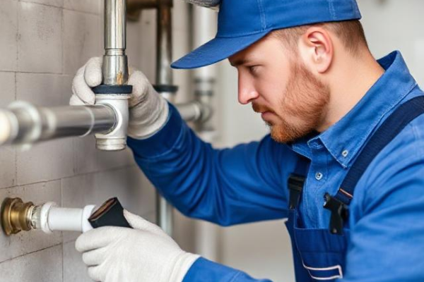 Professional plumber using advanced diagnostic tools to inspect plumbing systems in Tamarac, FL. The image emphasizes the use of infrared cameras and hydro jetting for precise diagnostics and long-lasting solutions.